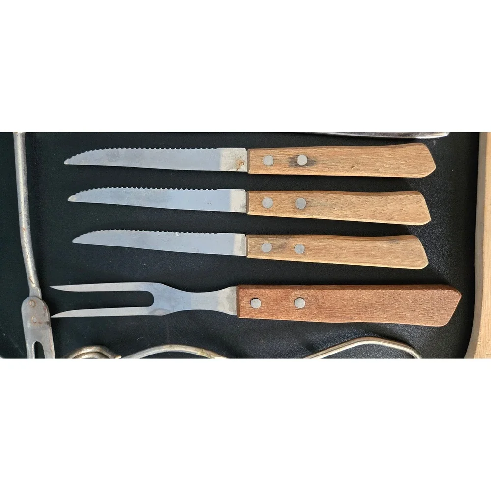 Mixed Kitchen Utensil Lot Pampered Chef Wooden Spoon Ekco Tongs Cutlery 13pc